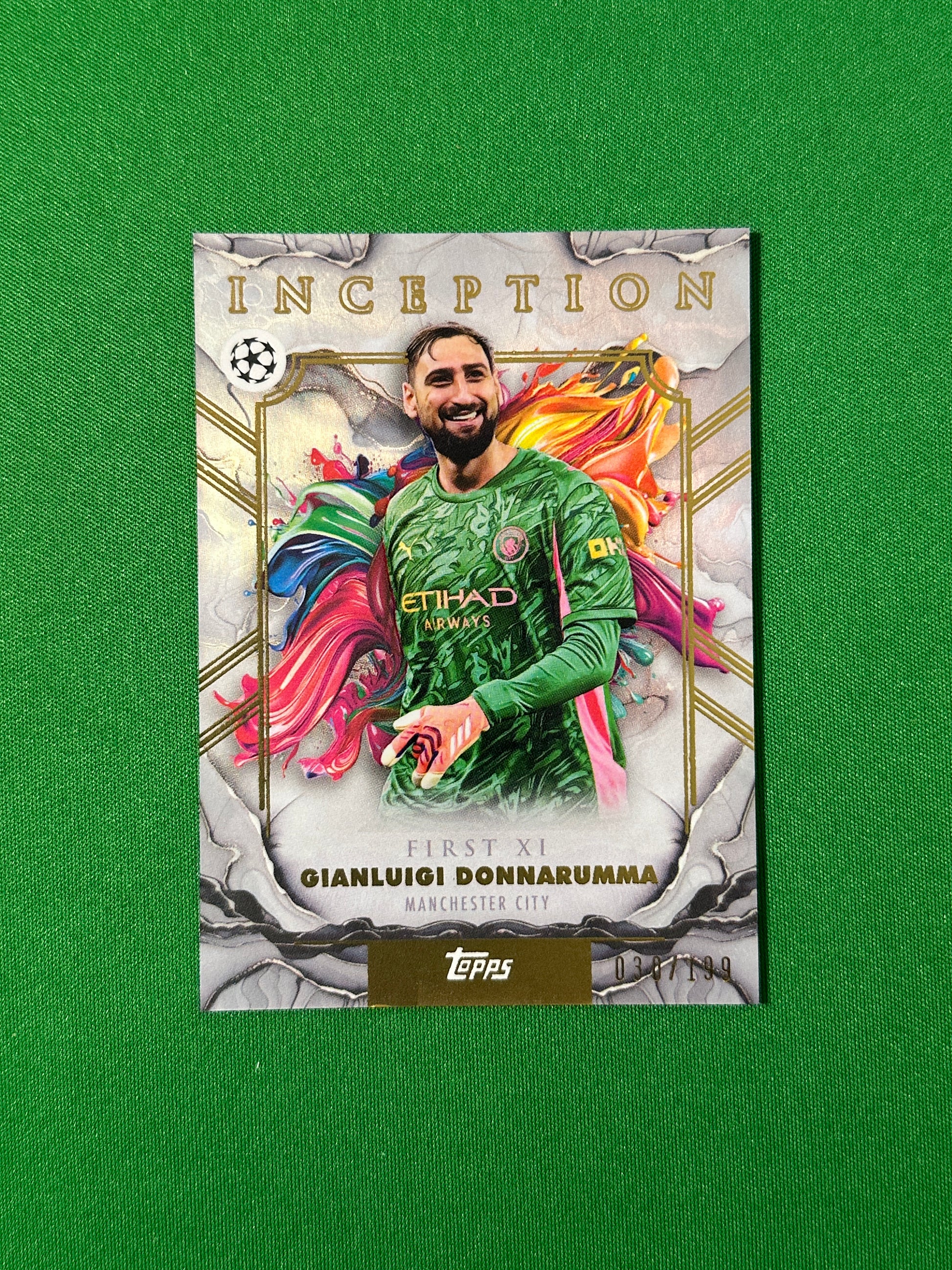 Gianluigi Donnarumma Parallel 030/199 Manchester City Topps PL Inception 2025/26 football card