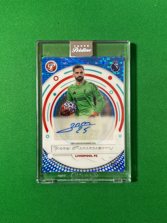 Giorgi Mamardashvili Autograph 17/75 Liverpool FC Topps PL Pristine 2025/26 football card
