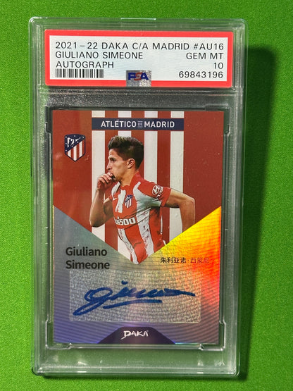 Giuliano Simeone Autograph 05/50 - DAKA Belgium 2021-22 - CGC 10