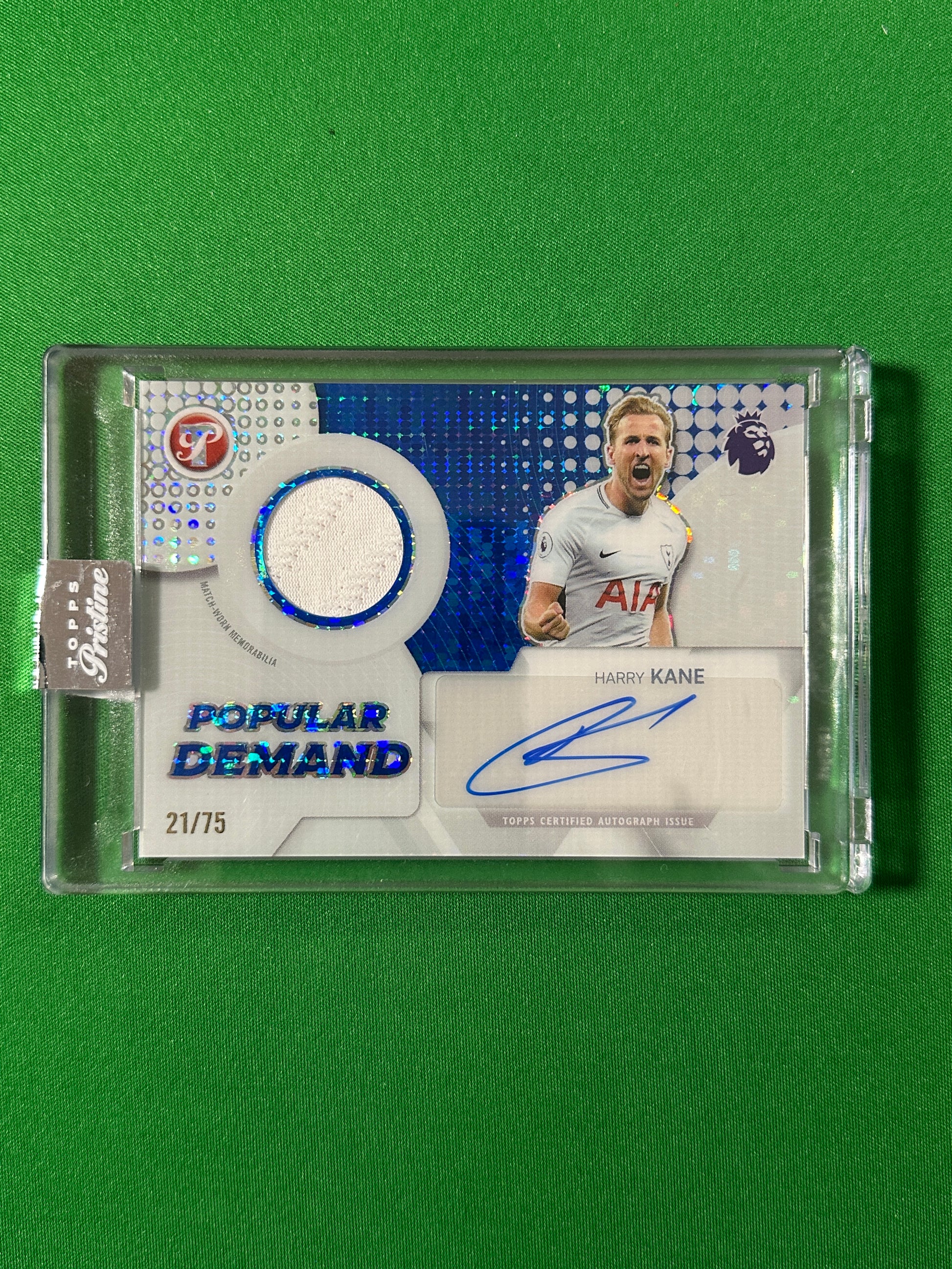 Harry Kane Autograph Relic 21/75 Tottenham Hotspur Topps PL Pristine 2025/26 football card
