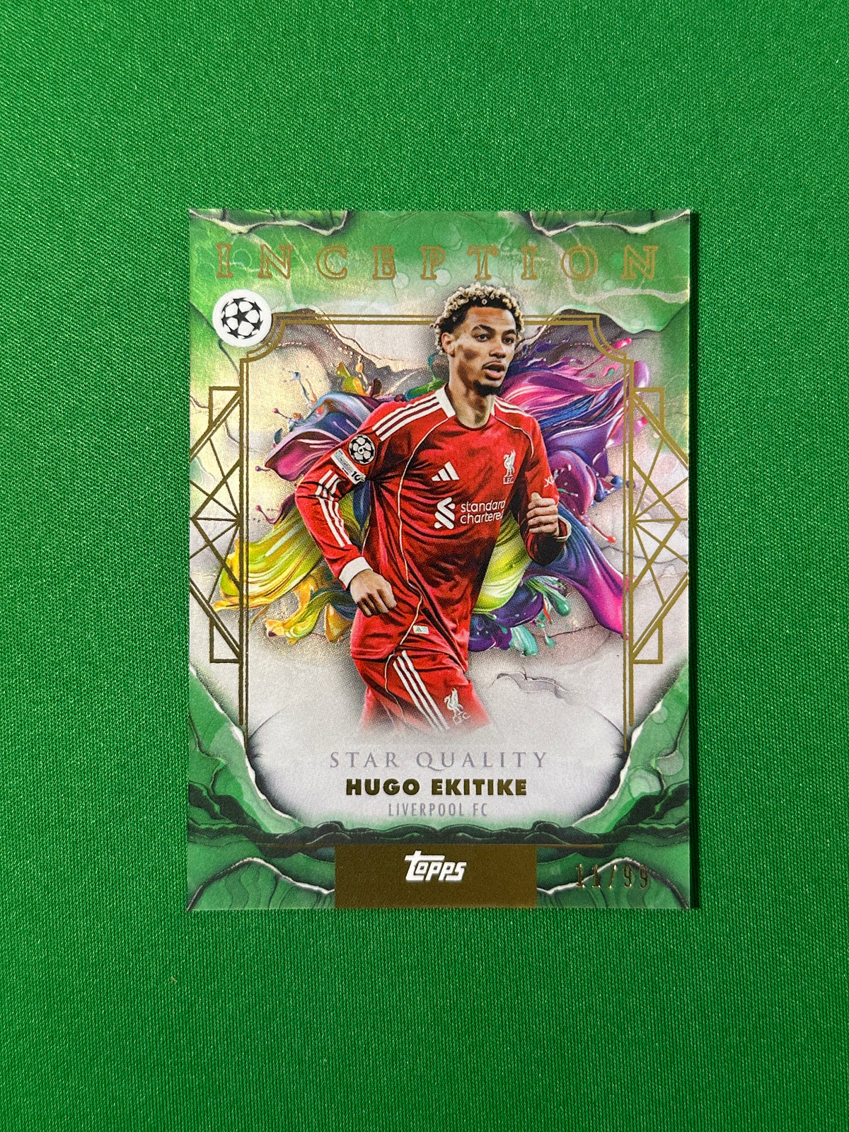 Hugo Ekitiké Parallel 11/99 Liverpool FC Topps PL Inception 2025/26 football card