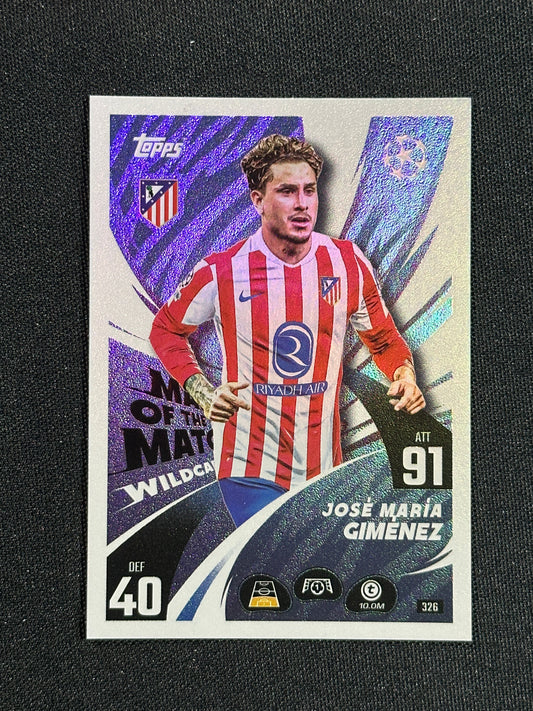 326 José María Giménez Atletico Madrid Base - Topps Match Attax 2025/26