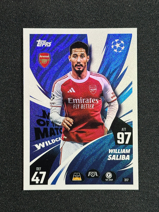 317 William Saliba Arsenal Base - Topps Match Attax 2025/26