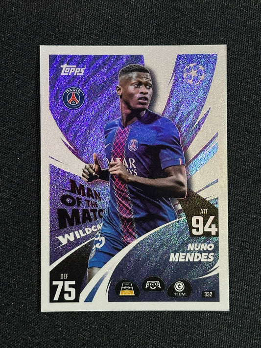 332 Nuno Mendes PSG Base - Topps Match Attax 2025/26