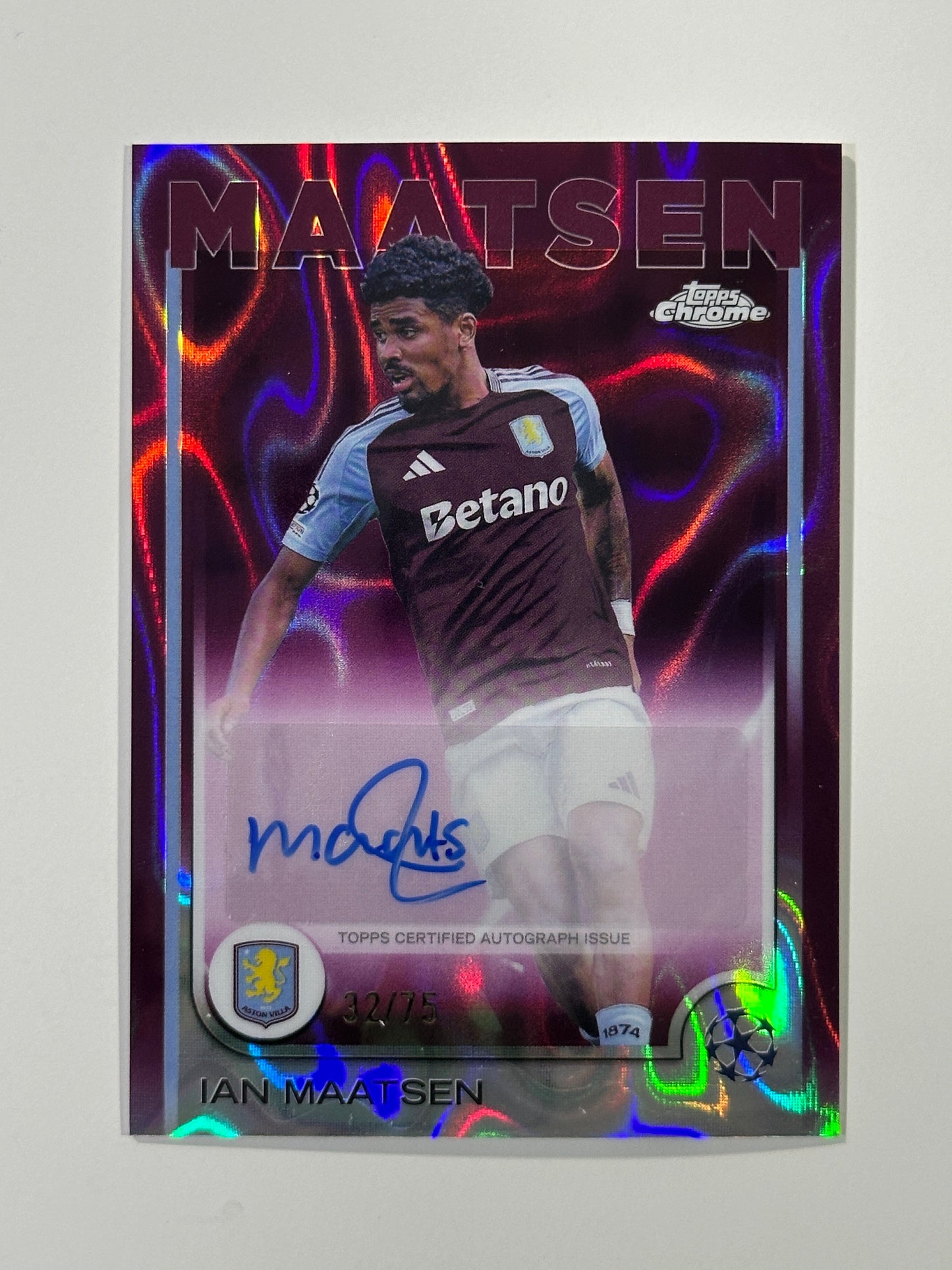 Ian Maatsen Autograph 32/75 - Topps Chrome 2024/25
