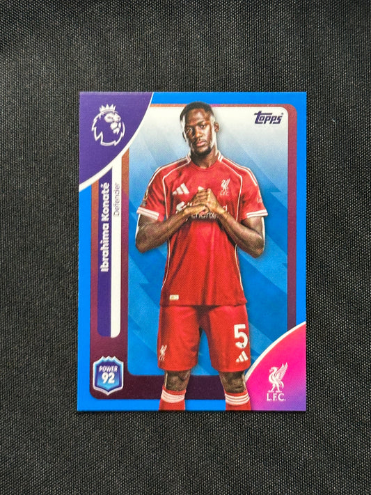 Ibrahima Konate Blue Parallel Base - Topps Premier League 2026