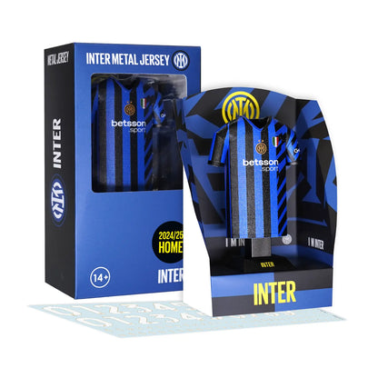 Inter 24/25 Metal Home Jersey collectible with packaging