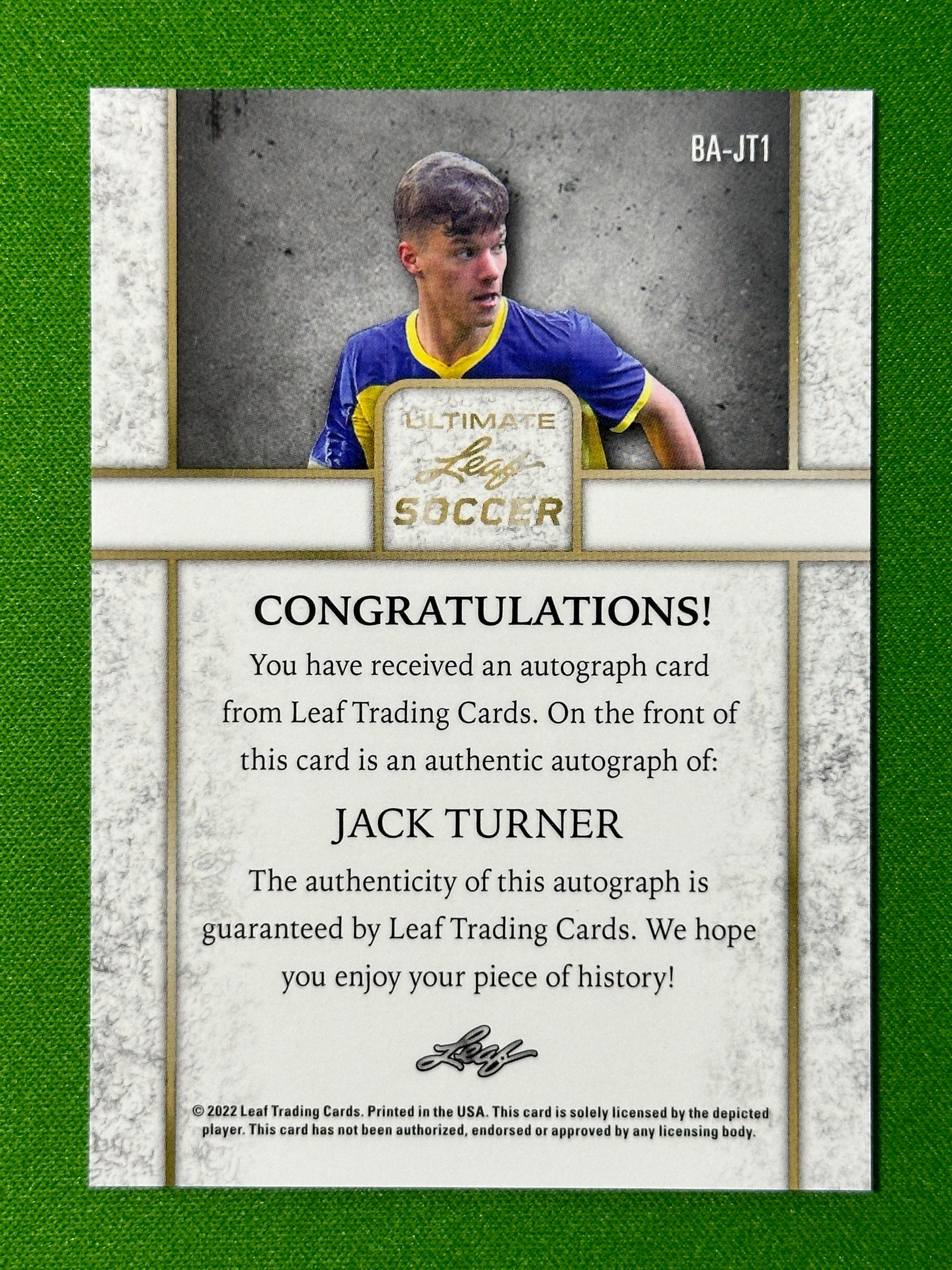 Jack-Turner-Autograph-03-18-Rookie-Leaf-Ultimate-Soccer-20223