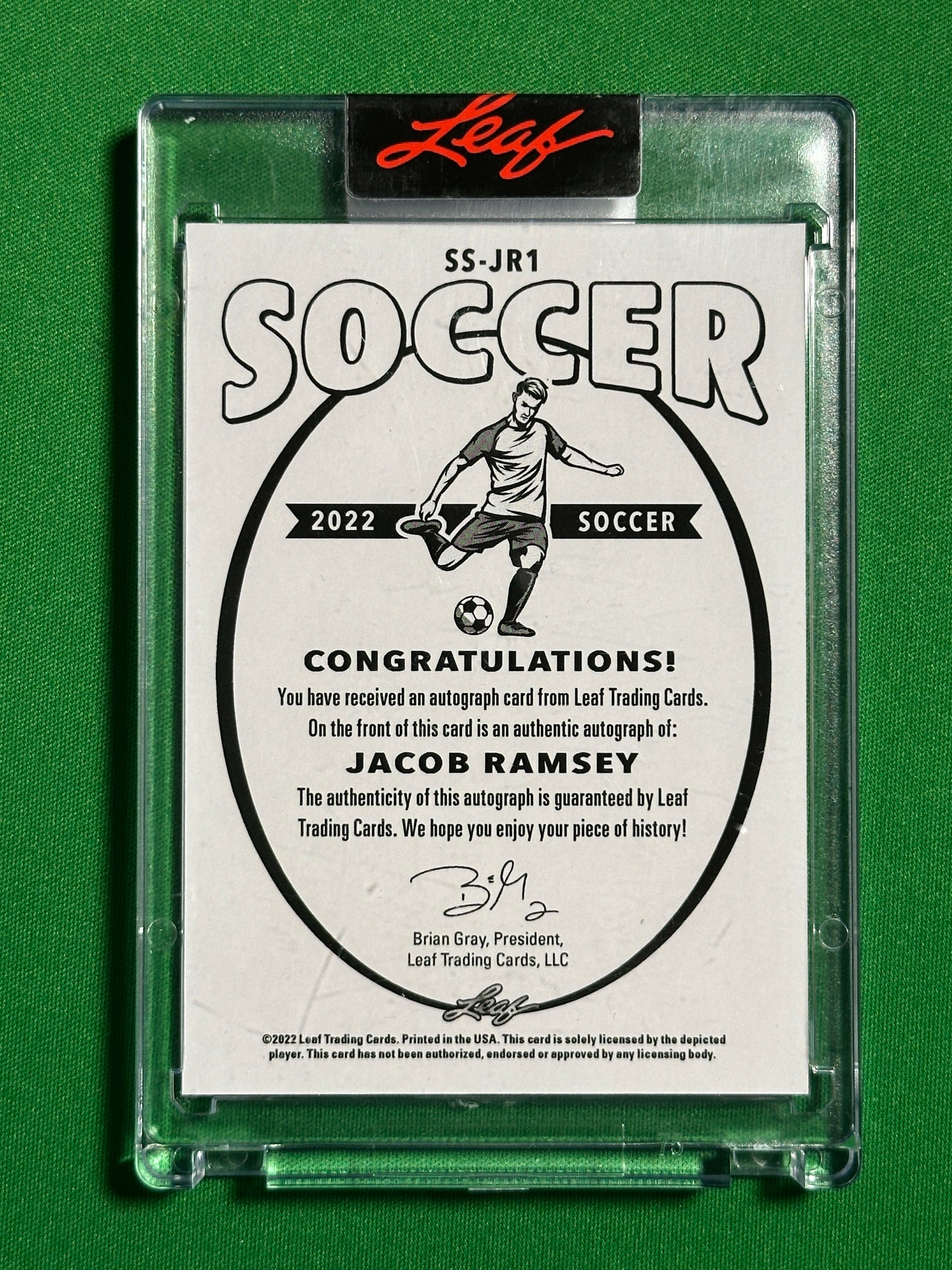 Jacob Ramsey 1/1 One of One - Leaf Signature Series 2022 Back