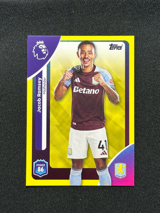 Jacob Ramsey Yellow Parallel Base - Topps Premier League 2026