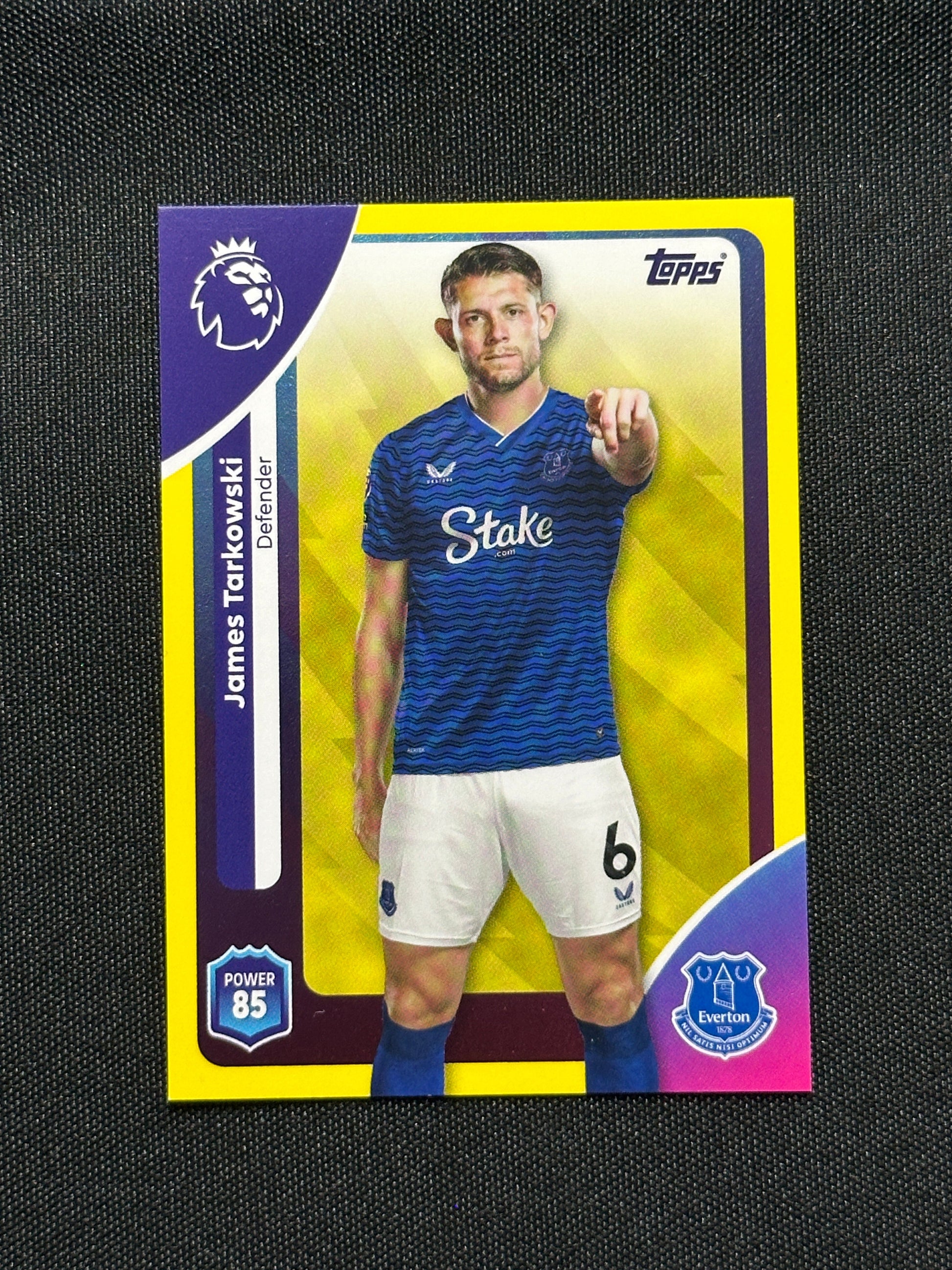 James Tarkowski Yellow Parallel Base Topps Premier League 2026