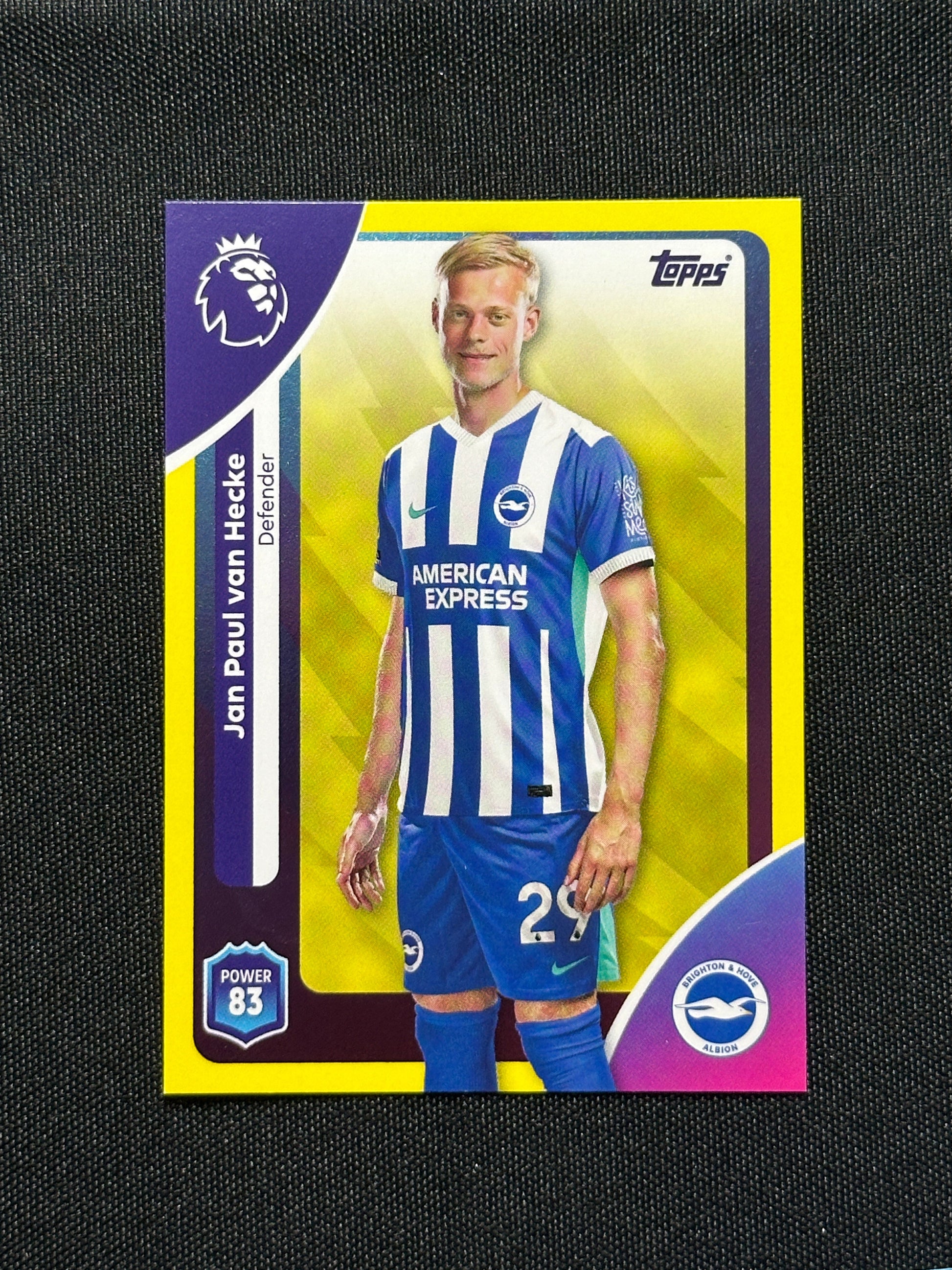 Jan Paul van Hecke Yellow Parallel Base - Topps Premier League 2026