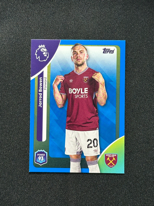 Jarrod Bowen Blue Parallel Base - Topps Premier League 2026