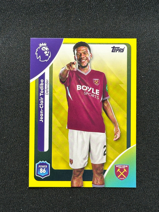 Jean-Clair Todibo Yellow Parallel Base - Topps Premier League 2026