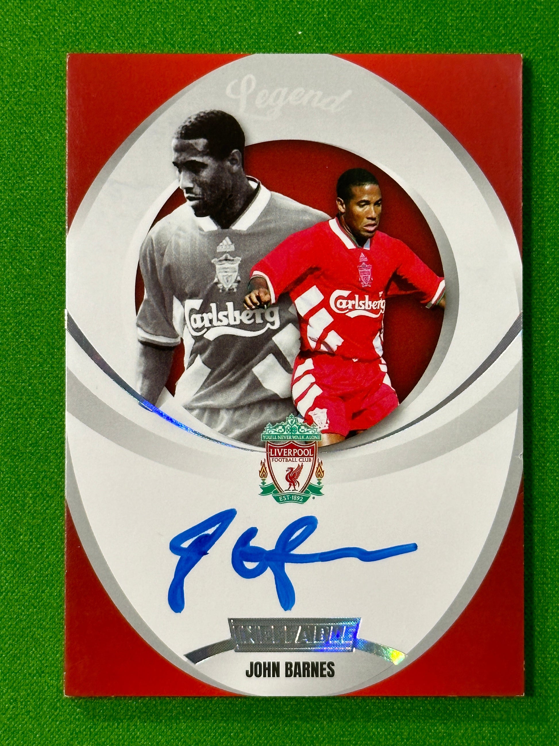 John Barnes On-Card Autograph 06/69 - DAKA Liverpool Ineffable 2022/23 Front