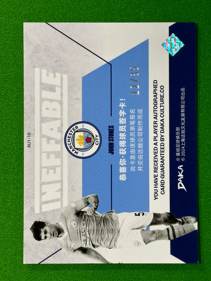 John Stones Autograph 12/35 - DAKA Manchester City Ineffable 2023/24 Back