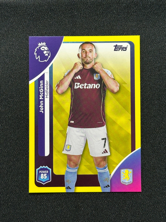 John McGinn Yellow Parallel Base - Topps Premier League 2026