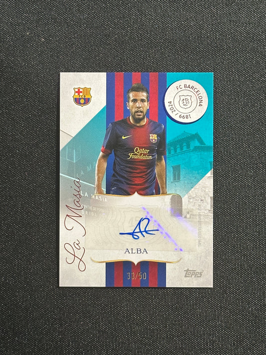 Jordi Alba Autograph 33/50 - Topps Barcelona 125