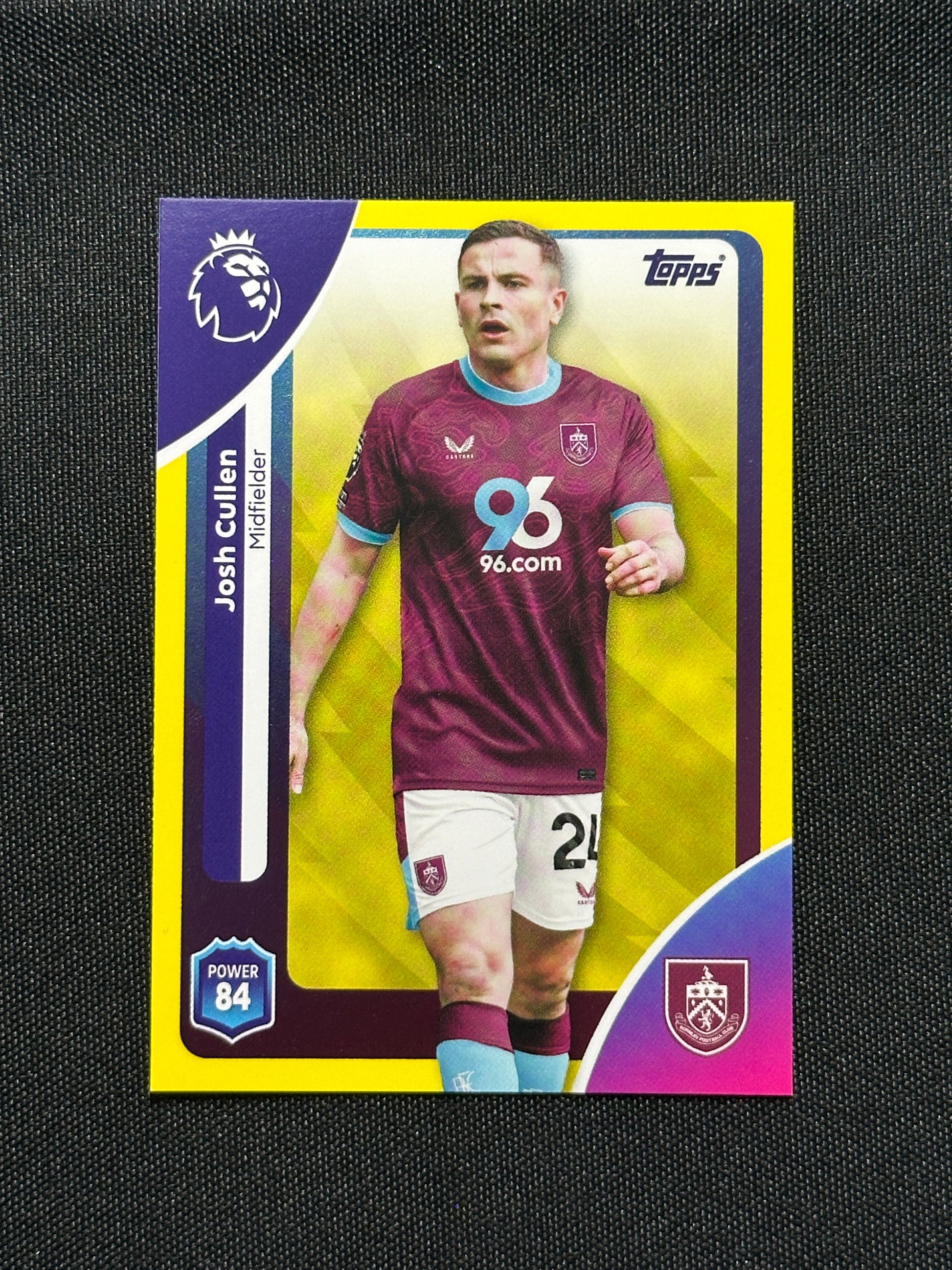 Josh Cullen Yellow Parallel Base - Topps Premier League 2026