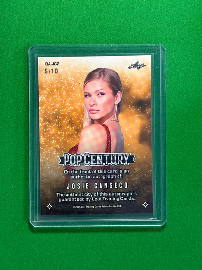 Josie Canseco Autograph 5/10 - Leaf Pop Century 2025