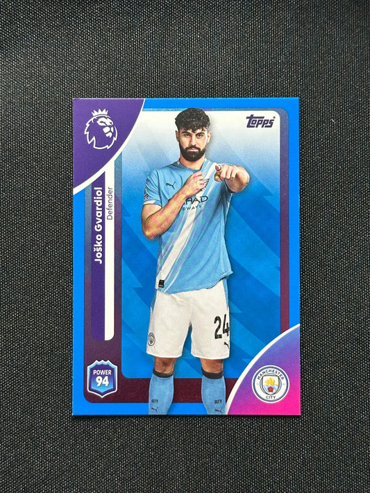 Josko Gvardiol Blue Parallel Base - Topps Premier League 2026