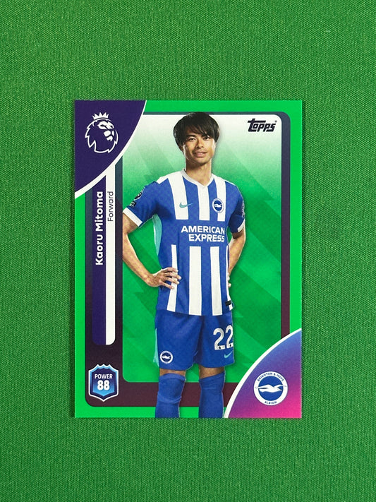 Kaoru Mitoma Green Parallel Base - Topps Premier League 2026