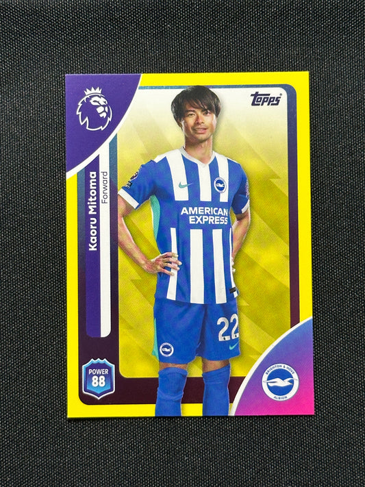 Kaoru Mitoma Yellow Parallel Base - Topps Premier League 2026