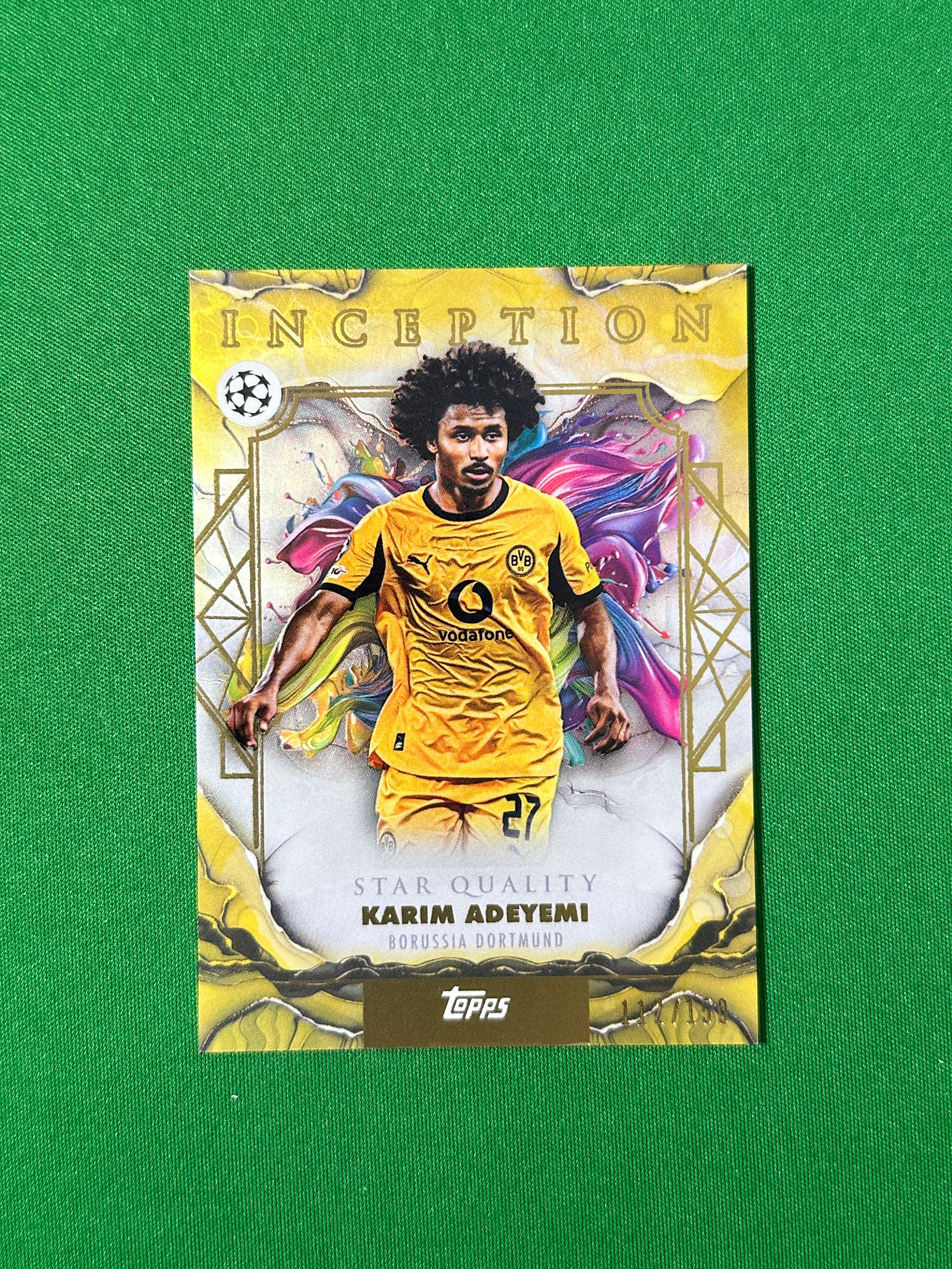 Karim Adeyemi Parallel 112/150 Borussia Dortmund Topps PL Inception 2025/26 football card