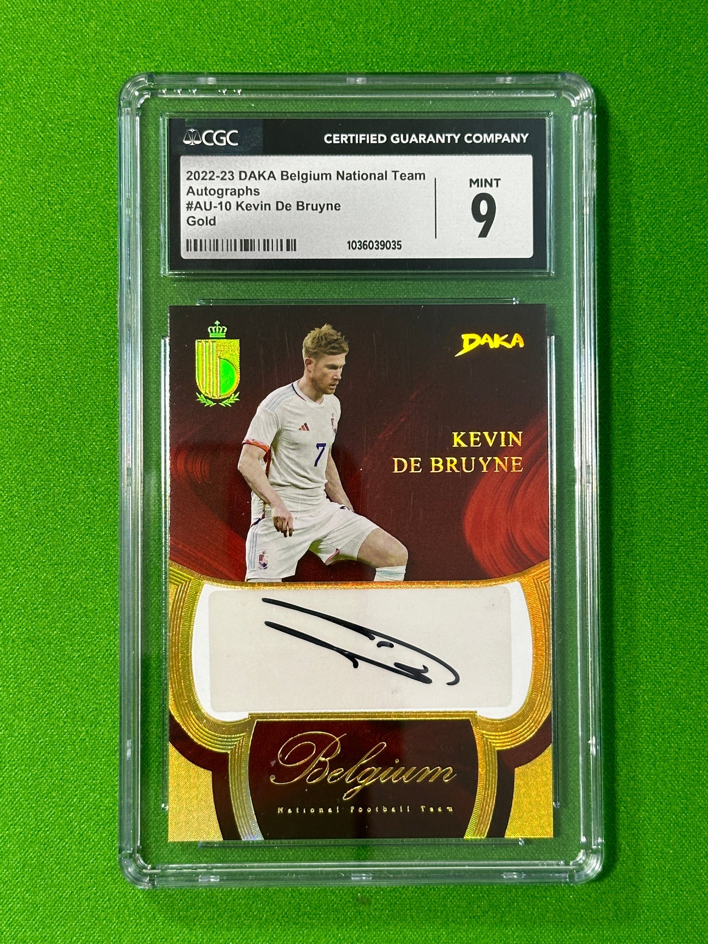 Kevin De Bruyne Autograph 05/10 - DAKA Belgium 2022/23 - CGC Grade 9 Front