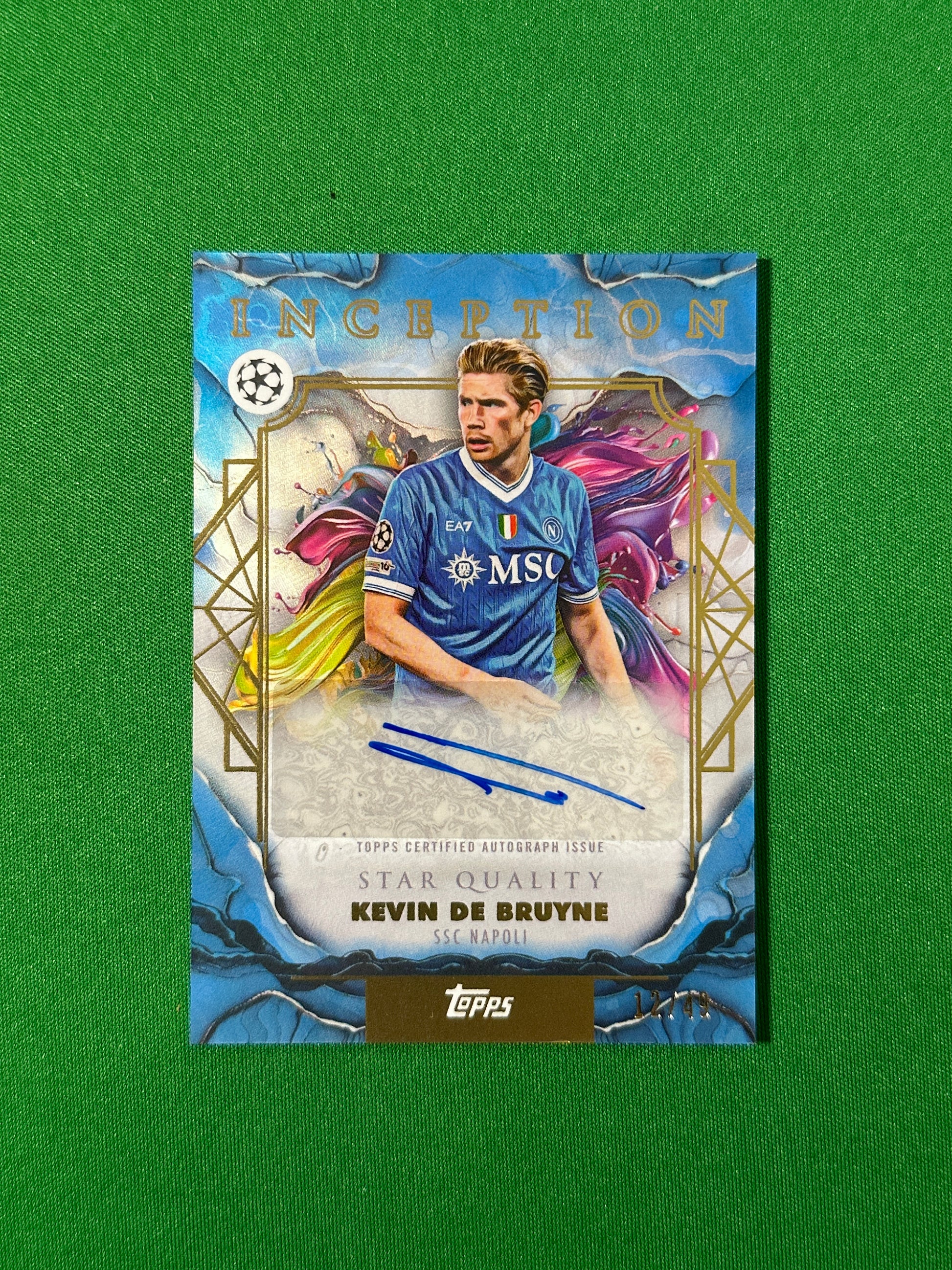 Kevin De Bruyne Autograph 12/49 SSC Napoli Topps PL Inception 2025/26 football card