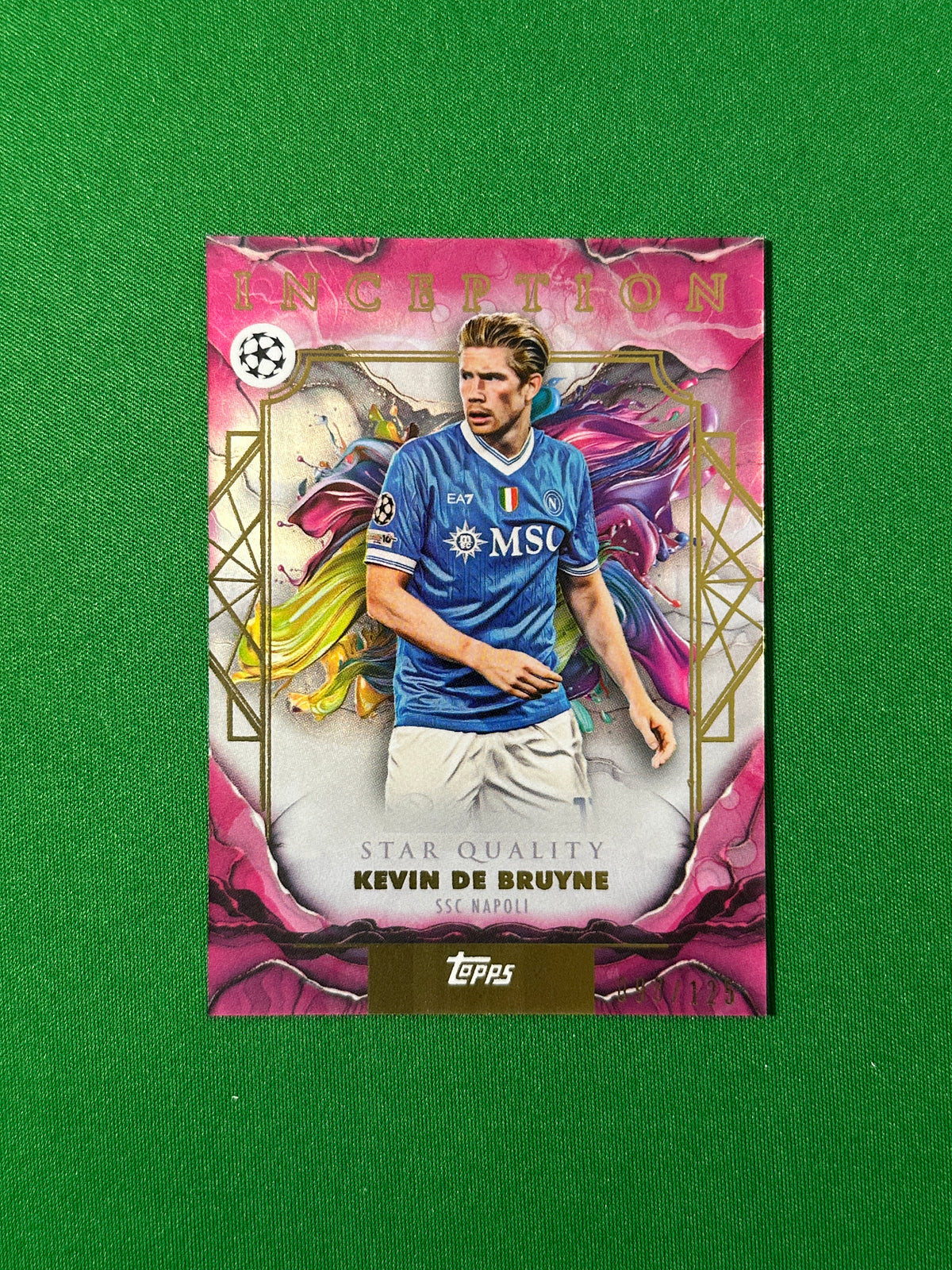 Kevin De Bruyne Parallel 098/125 SSC Napoli Topps PL Inception 2025/26 football card