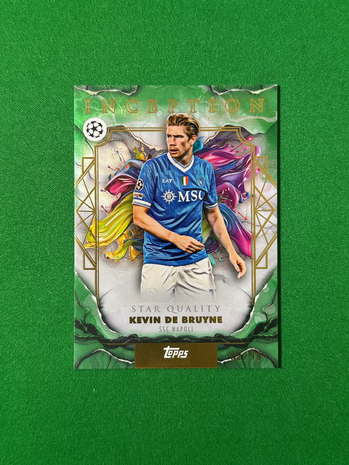 Kevin De Bruyne Parallel 92/99 SSC Napoli Topps PL Inception 2025/26 football card