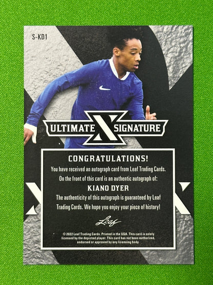 Kiano Dyer Autograph 1/7 - Leaf Ultimate Soccer 2022 3
