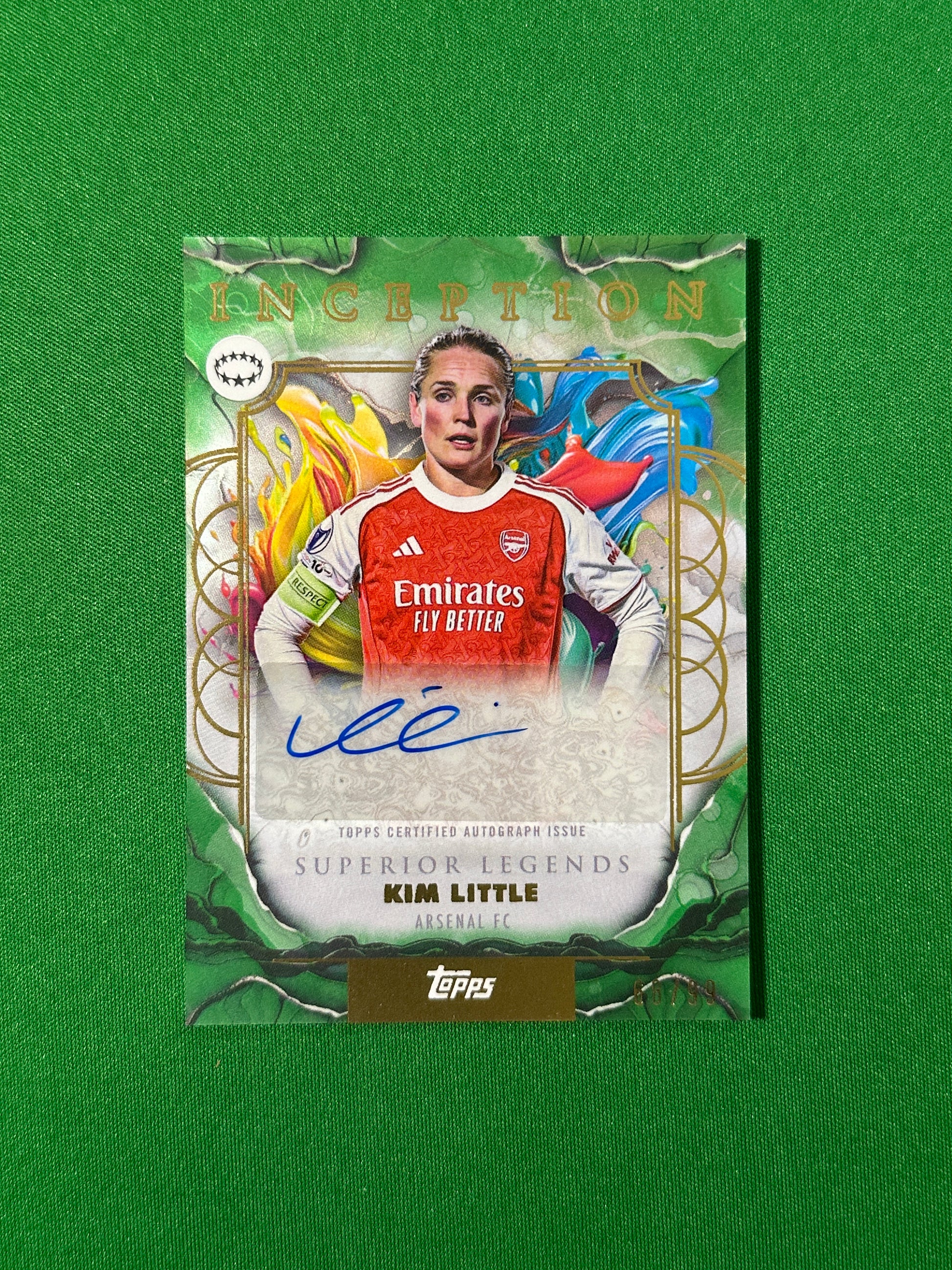 Kim Little Autograph 68/99 Arsenal FC Topps PL Inception 2025/26 football card