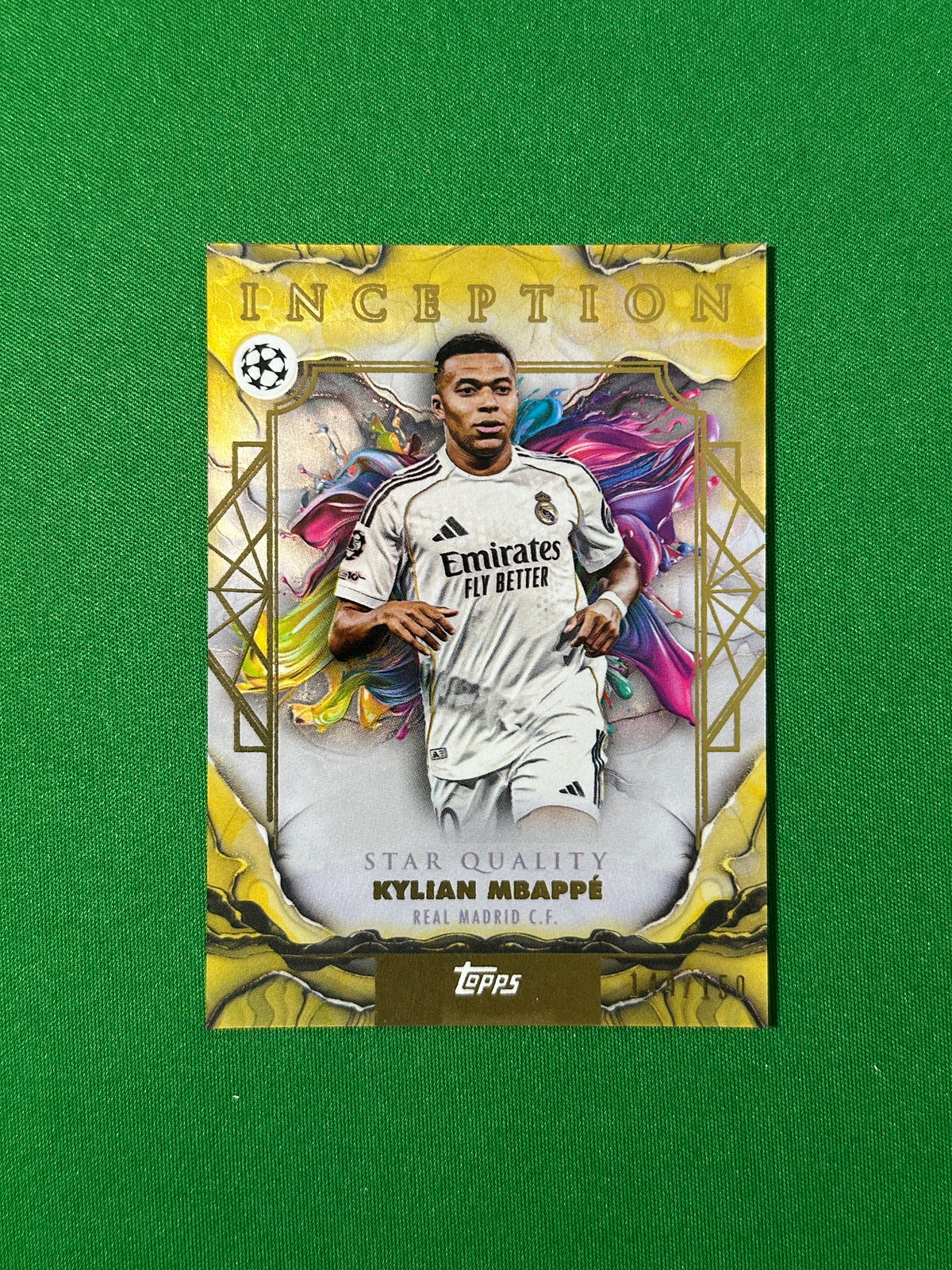 Kylian Mbappé Parallel 144/150 Real Madrid C.F. Topps PL Inception 2025/26 football card