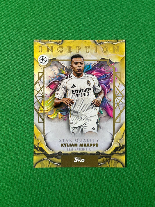 Kylian Mbappé Parallel 144/150 Real Madrid C.F. Topps PL Inception 2025/26 football card