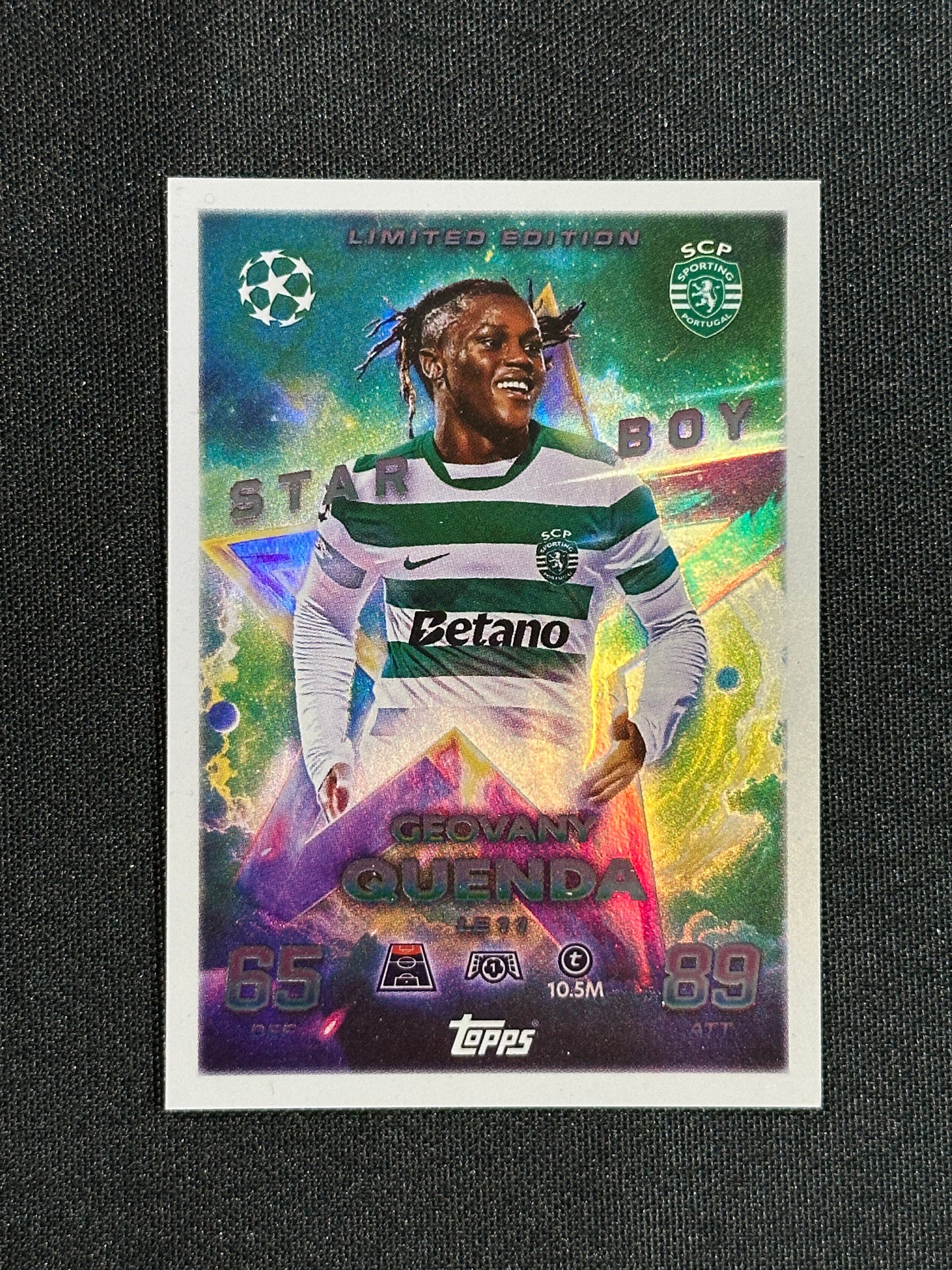 LE 11 Geovany Quenda Sporting Lisbon Limited Edition - Topps Match Attax 2025/26