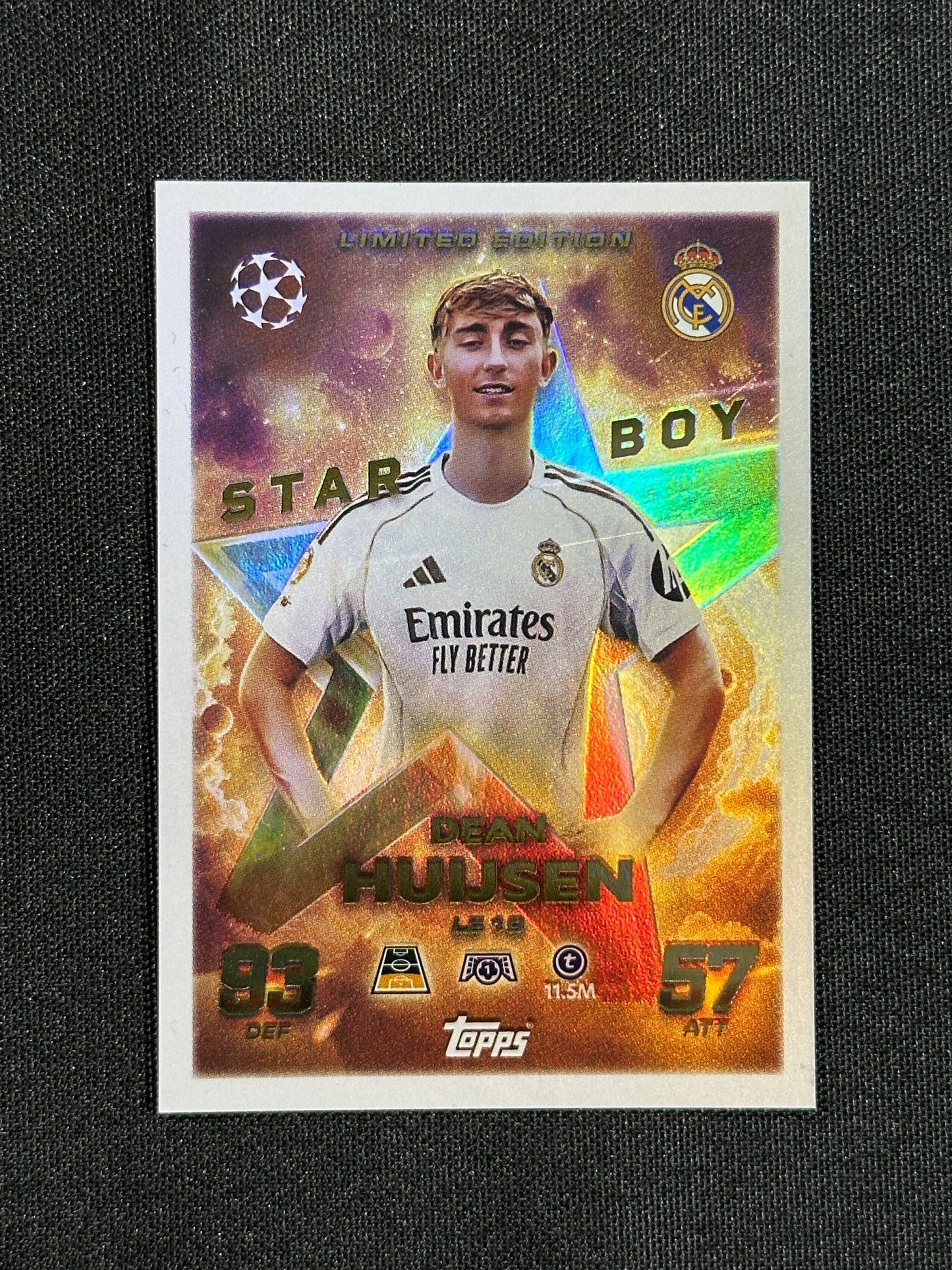 LE 19 Dean Huijsen Real Madrid Limited Edition - Topps Match Attax 2025/26