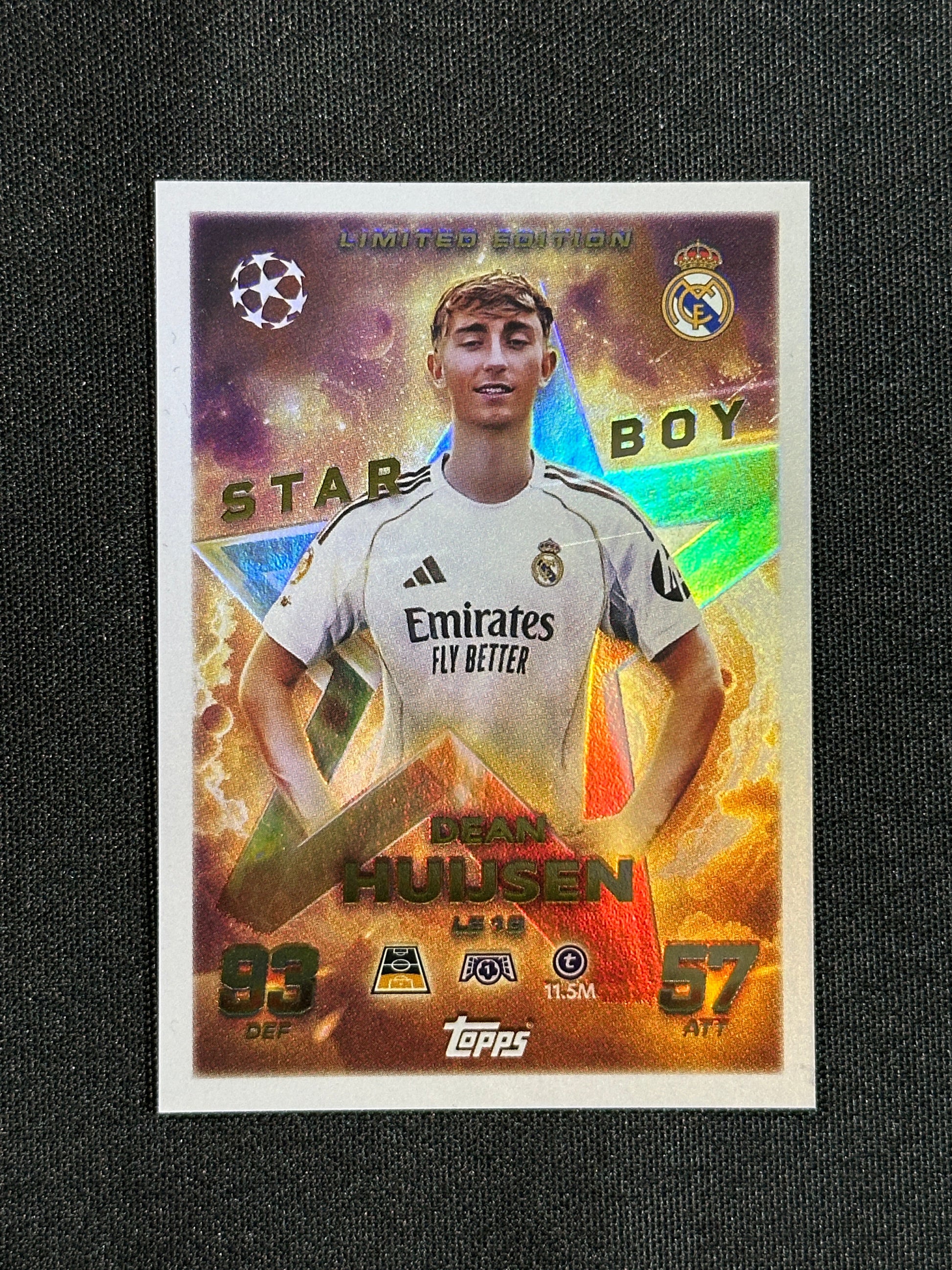 LE 19 Dean Huijsen Real Madrid Limited Edition - Topps Match Attax 2025/26