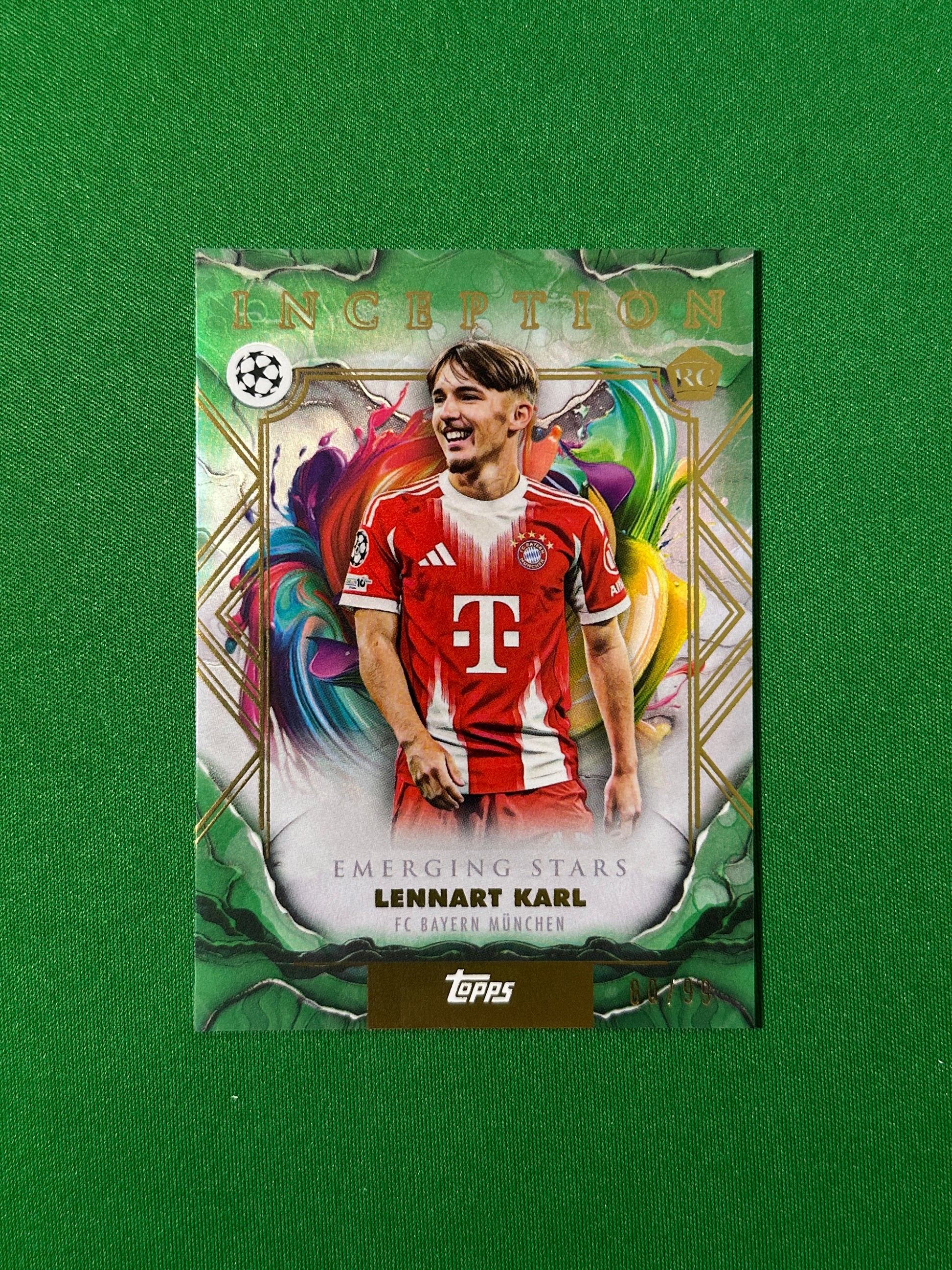 Lennart Karl Parallel 80/99 FC Bayern München Topps PL Inception 2025/26 football card