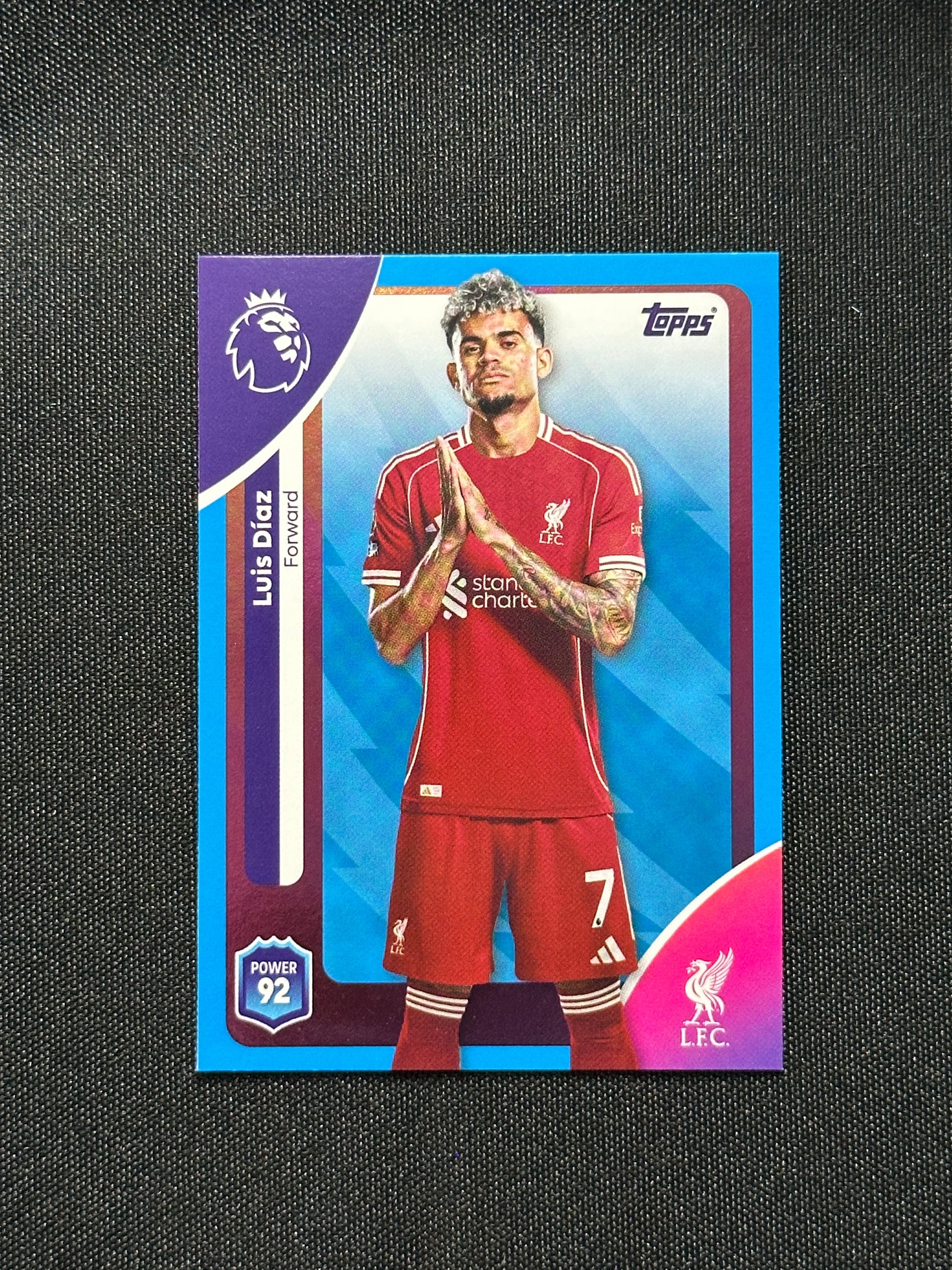 Luis Diaz Blue Parallel Base - Topps Premier League 2026