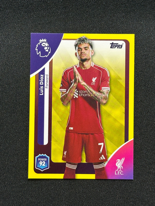 Luis Diaz Yellow Parallel Base - Topps Premier League 2026
