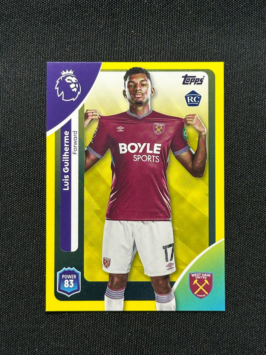 Luis Guilherme Yellow Parallel Base - Topps Premier League 2026