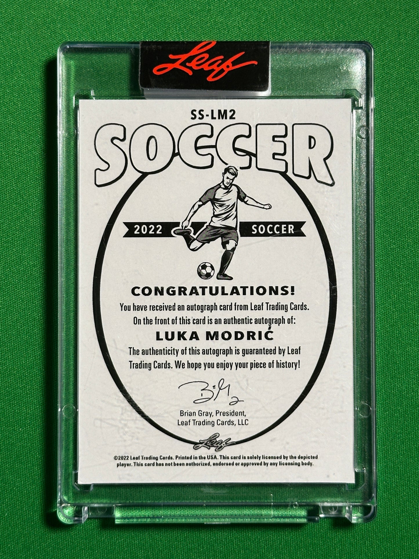 Luka Modric 1/1 One of One - Leaf Signature Series 2022 Back