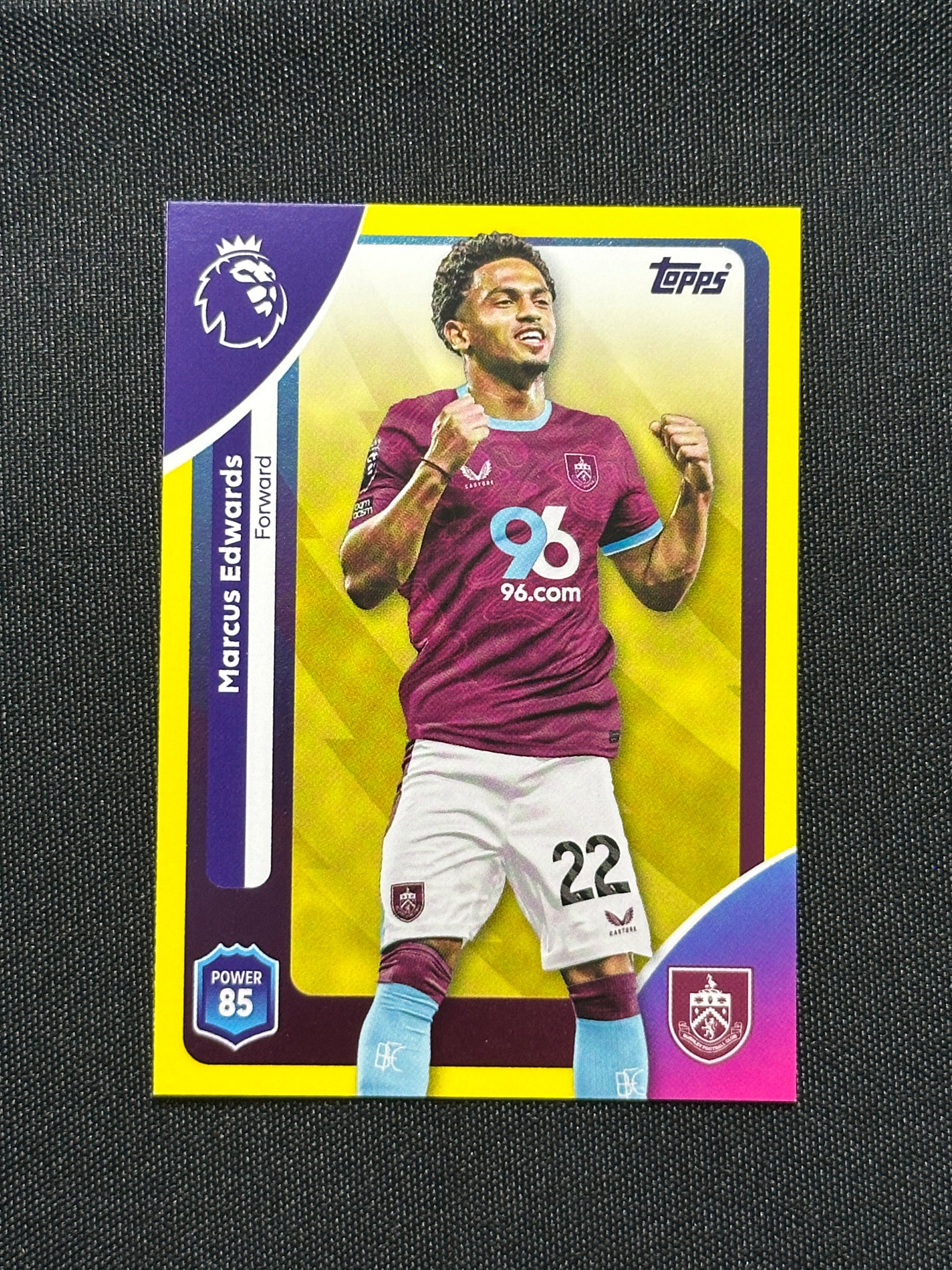 Marcus Edwards Yellow Parallel Base - Topps Premier League 2026