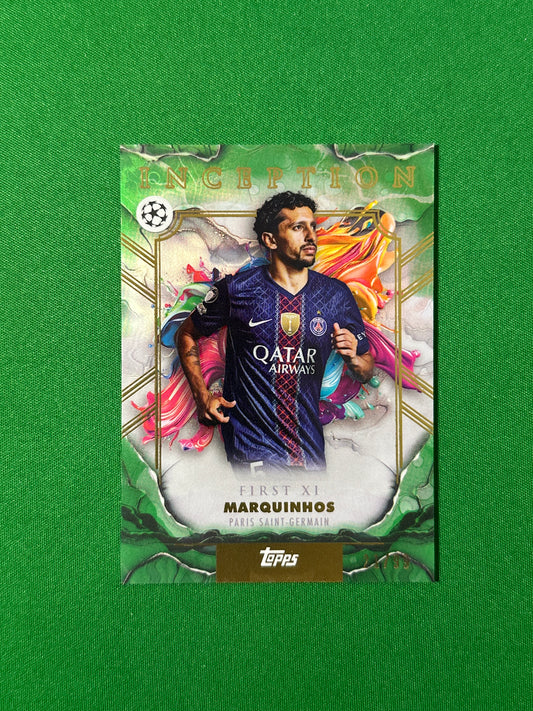 Marquinhos Parallel 21/99 Paris Saint-Germain Topps PL Inception 2025/26 football card
