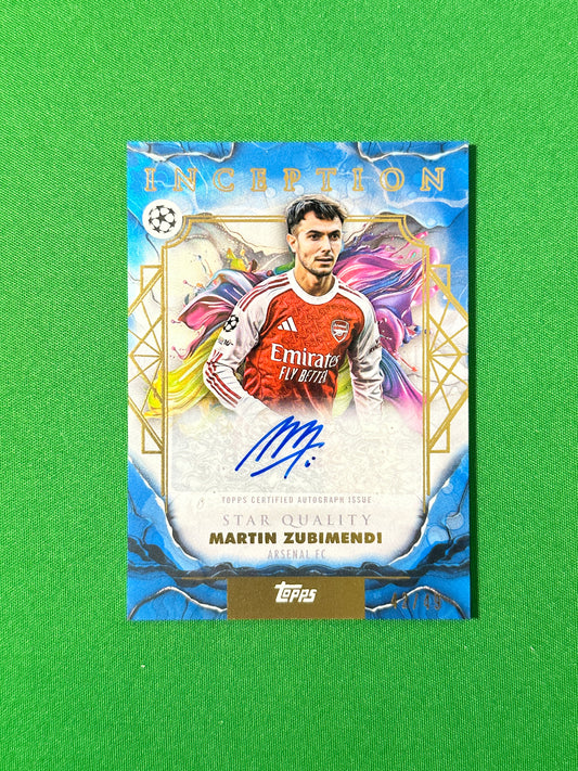 Martin Zubimendi Autograph 42/49 Arsenal FC Topps PL Inception 2025/26 football card
