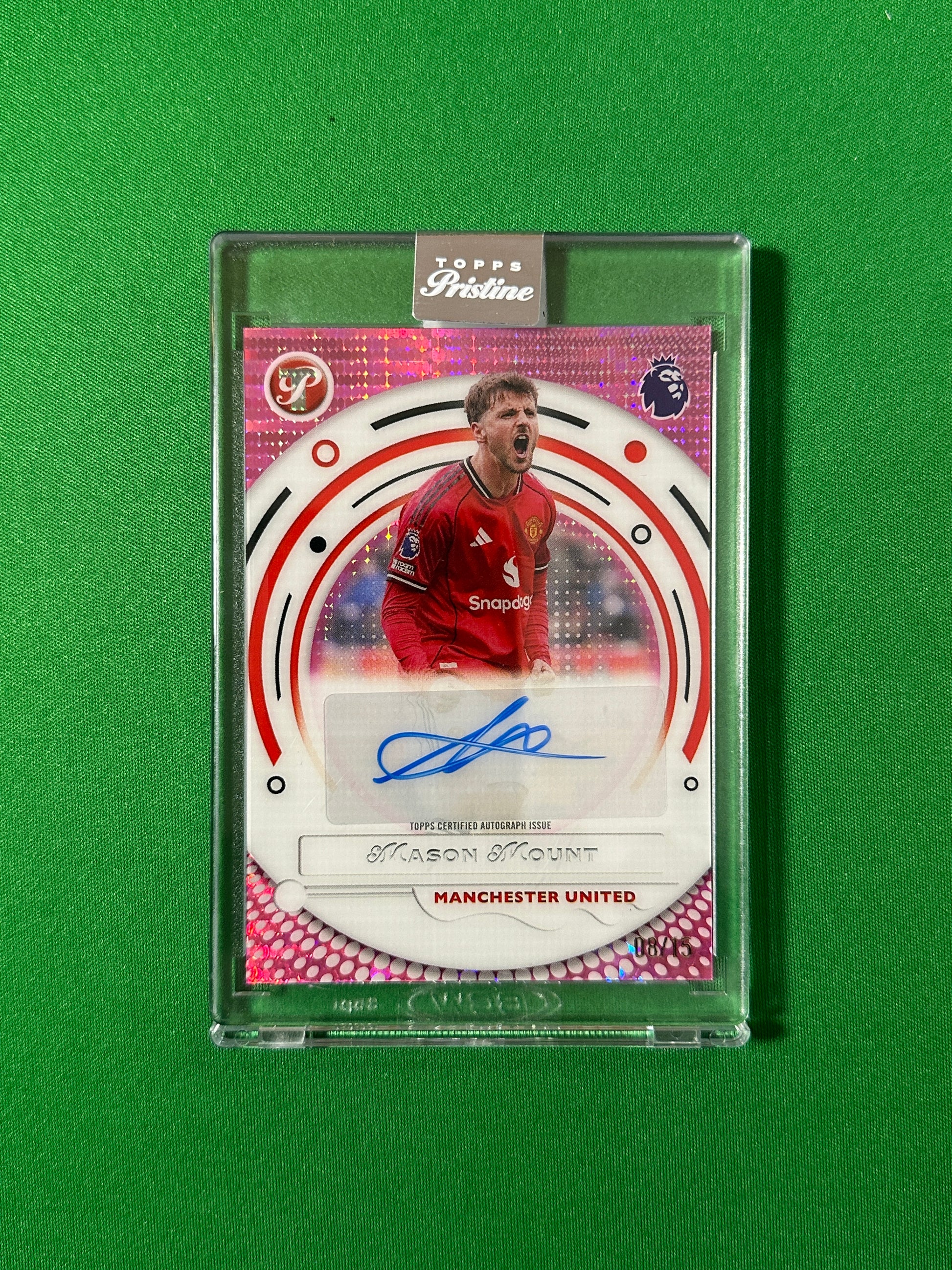 Mason Mount Autograph 08/15 Manchester United Topps PL Pristine 2025/26 football card