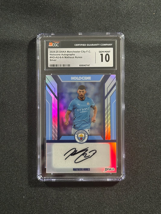 Matheus Nunes Autograph 27/35 CGC10 - DAKA Manchester City 2024/25