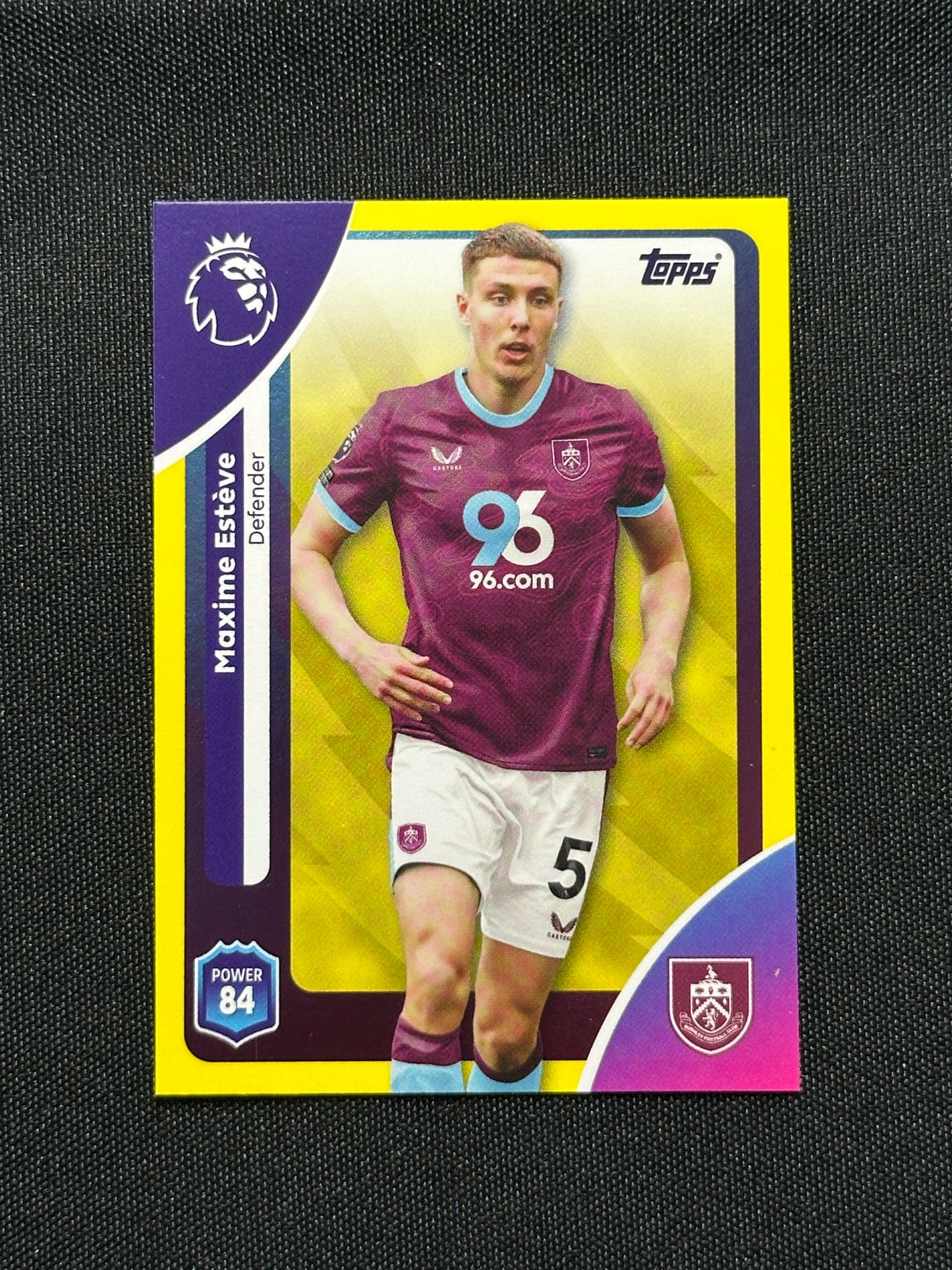 Maxime Esteve Yellow Parallel Base - Topps Premier League 2026